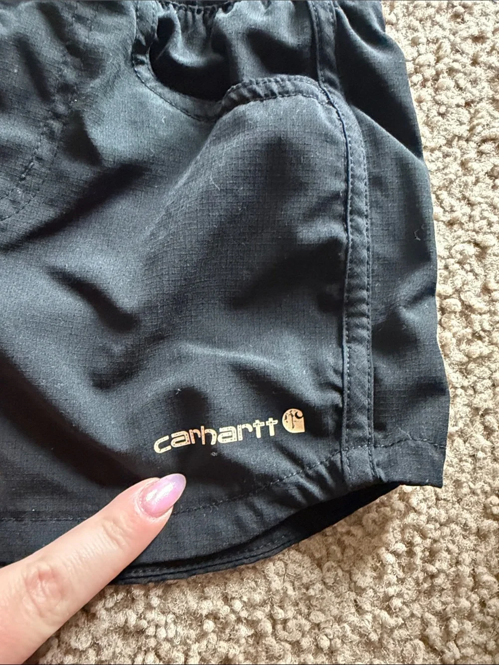B21 Carhartt Girls’ 7y Black Elastic-Waist Play Shorts